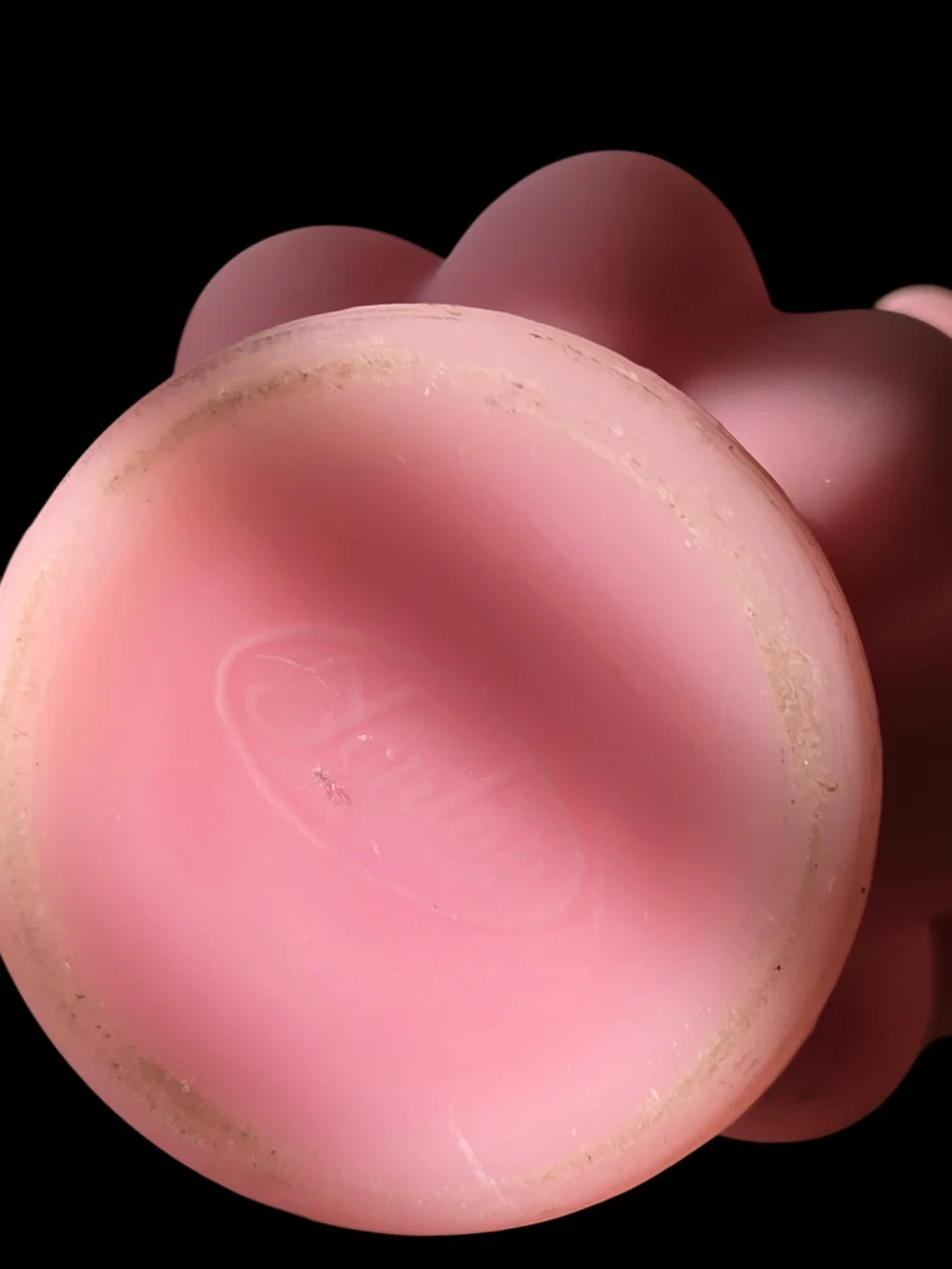 Lefton Pink Ruffled Lip Satin Glass Vase